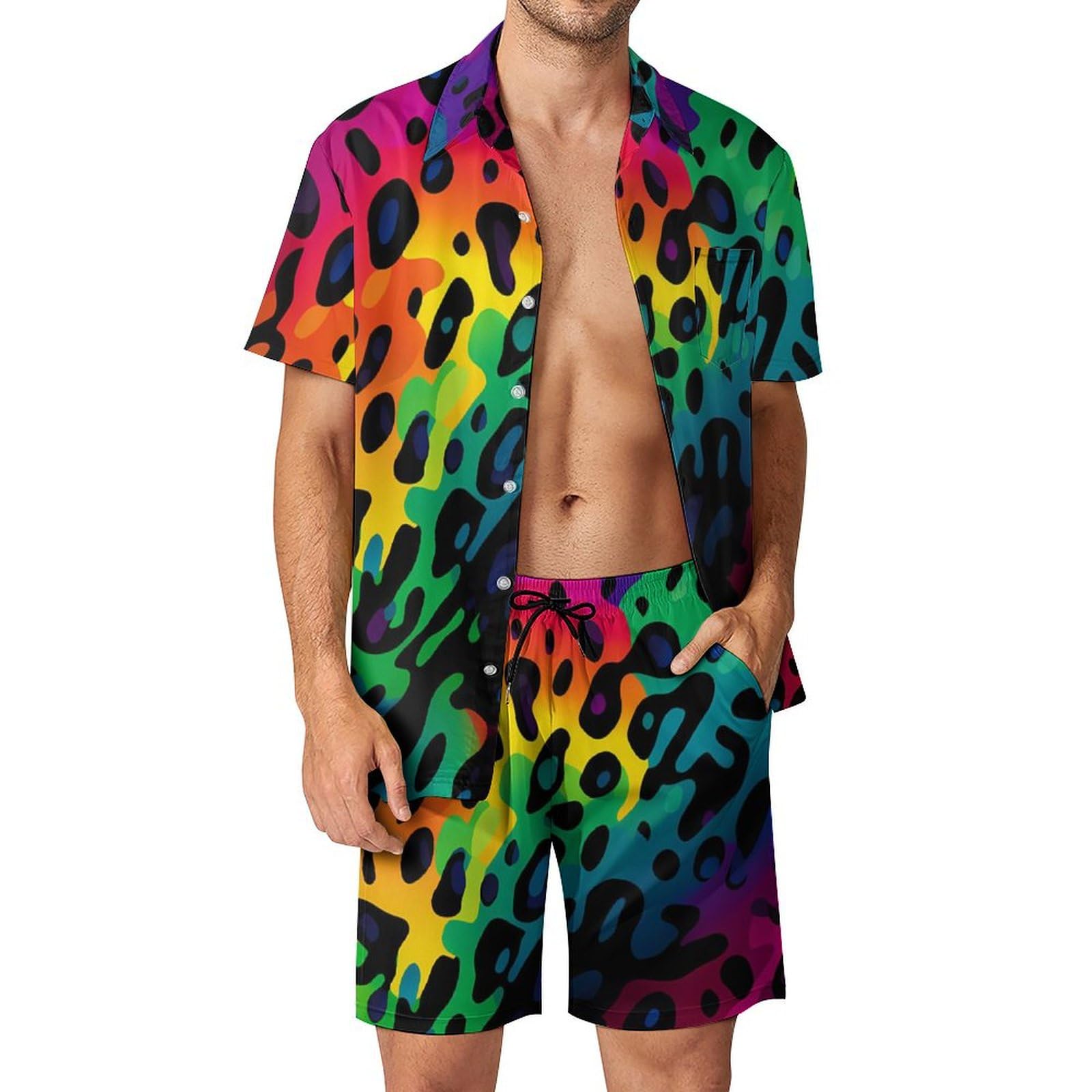 Men'S Formal Beach Wear - طقم قميص رجالي صيفي بتصميم هندسي