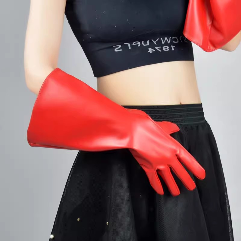 Formal Glove Leather - قفازات نسائية طويلة بأكمام واسعة من