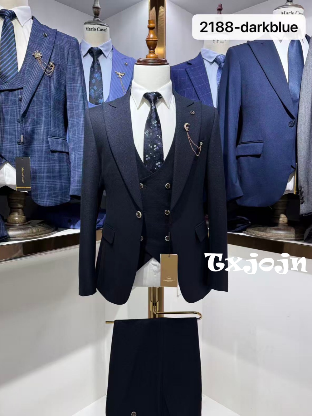 Men Formal Wear Wedding Guest - بدلة رسمية رجالية زرقاء داكنة من
