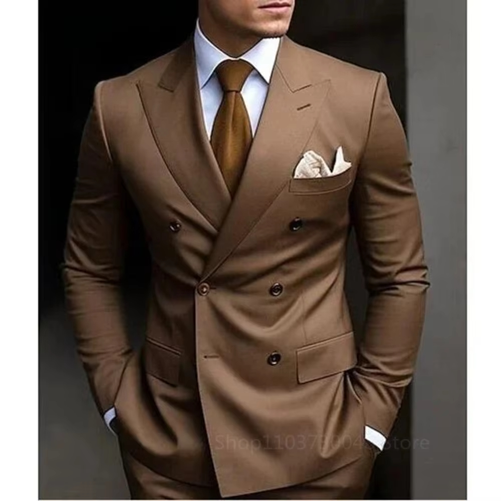 Men Formal Wear Brown - بدلة رجالية من قطعتين باللون البني