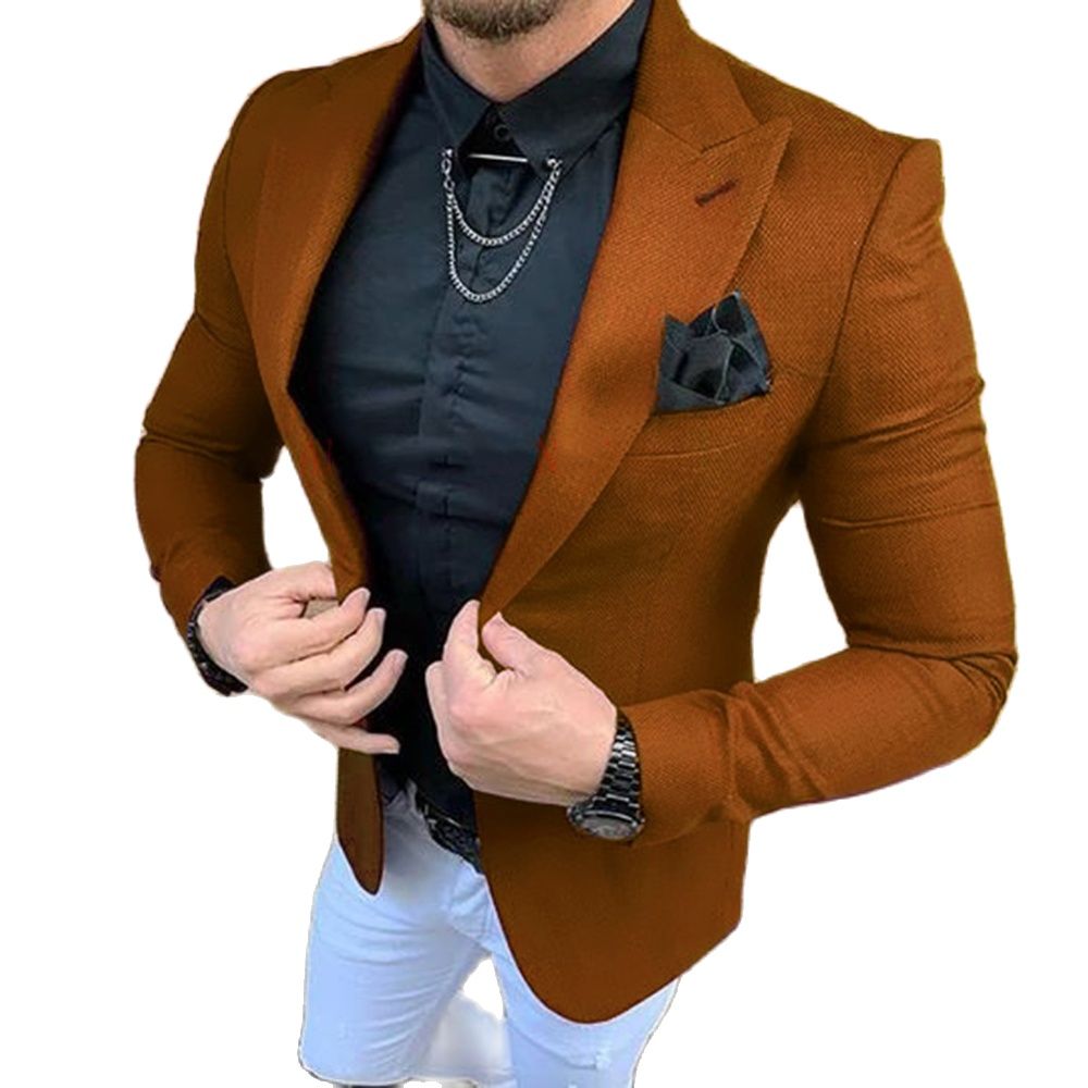 Men Formal Wear Brown - الدعاوى الرجالية 2 قطعة الملابس مصممة