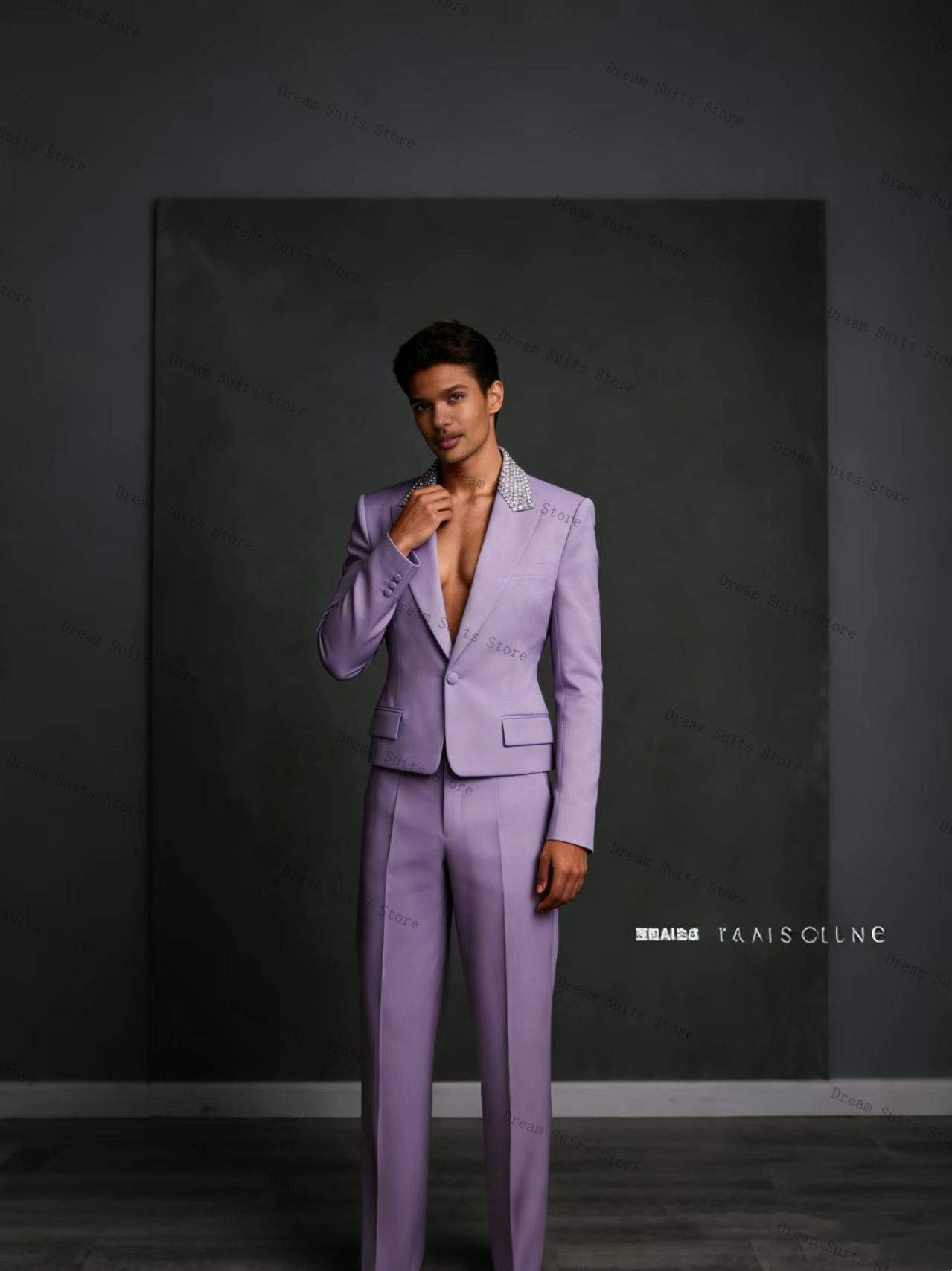 Men Formal Wear Purple - طقم بدلة رجالي كريستالز من قطعتين