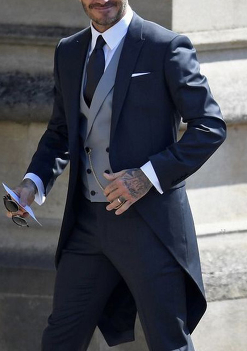 Men Formal Wear Coat - معطف طويل كحلي بذلات رسمية للرجال