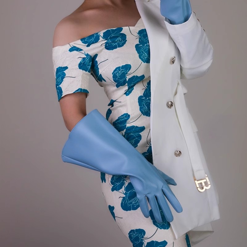 المرأة موضة الضوء الأزرق بولي  - مراجعة Formal Glove Leather وسعره