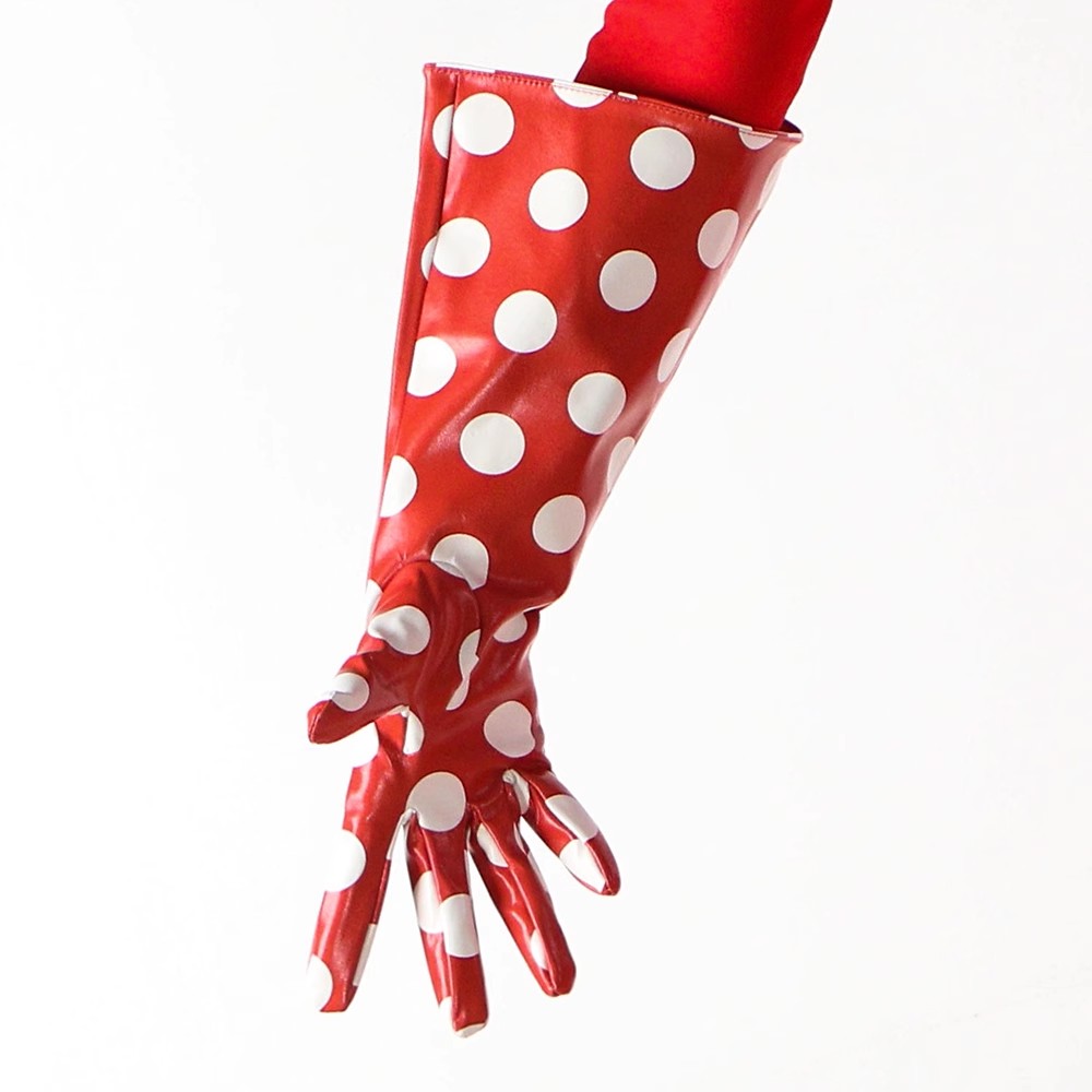 قفاز نسائي طويل منقط من الجلد  - مراجعة Formal Glove Leather وسعره
