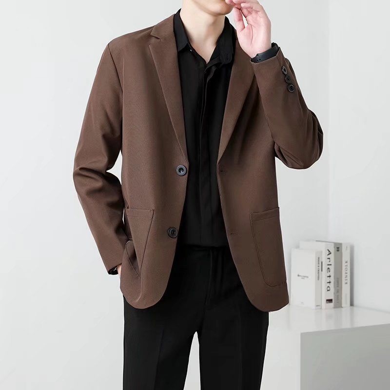 جاكيت بدلة رجالي بقصة ضيقة ، ج - مراجعة Men Formal Wear Brown وسعره