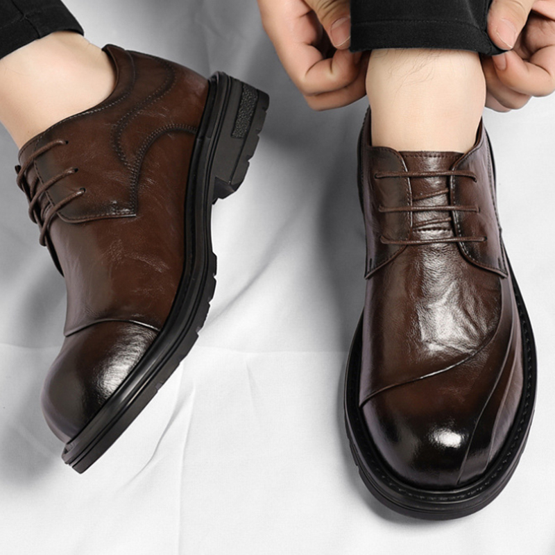 أحذية رسمية من الجلد الطبيعي ا - مراجعة Men Formal Wear Brown وسعره