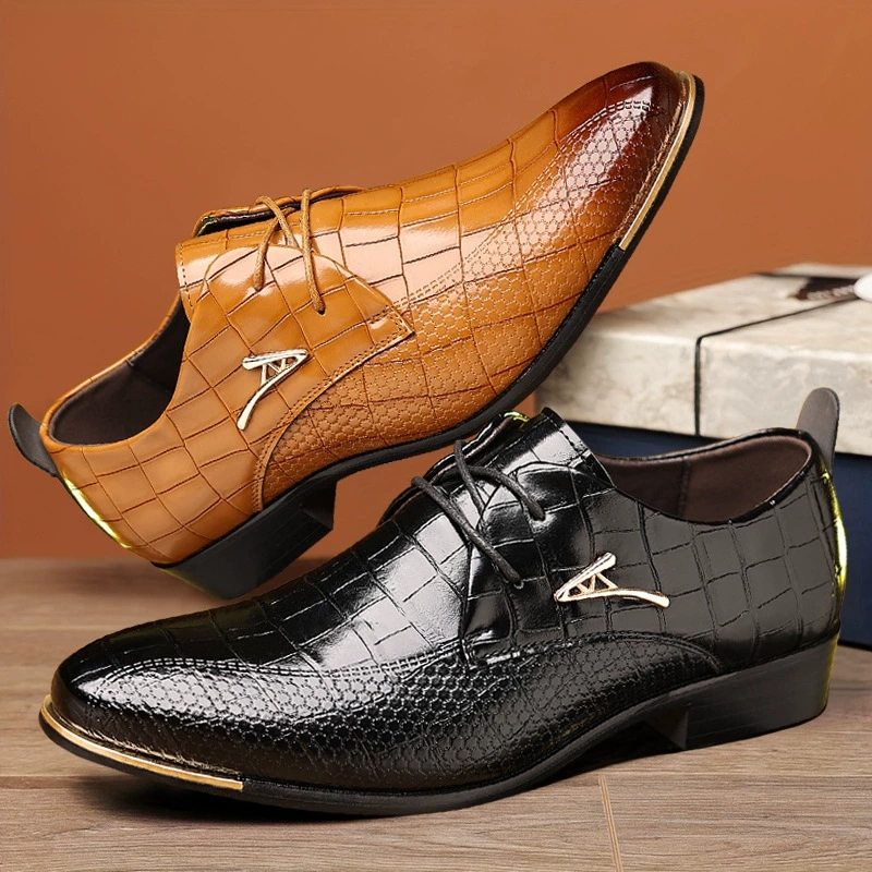 أزياء بو أحذية من الجلد رجال ا - مراجعة Men Formal Wear Brown وسعره
