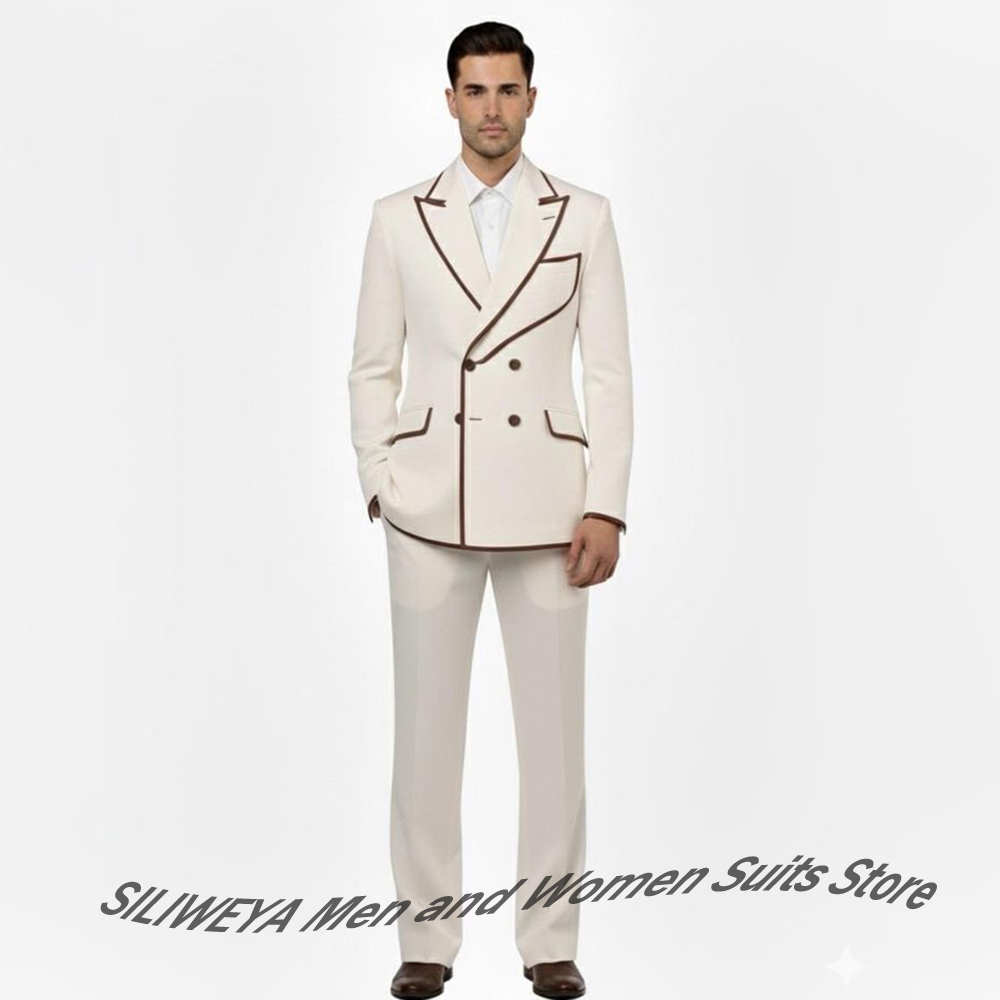 طقم بدلة رجالي أنيق مزدوج الصد - مراجعة Men Formal Wear Brown وسعره