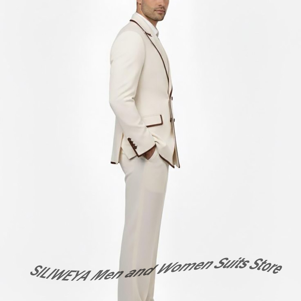 طقم بدلة رجالي أنيق مزدوج الصد - مراجعة Men Formal Wear Brown وسعره