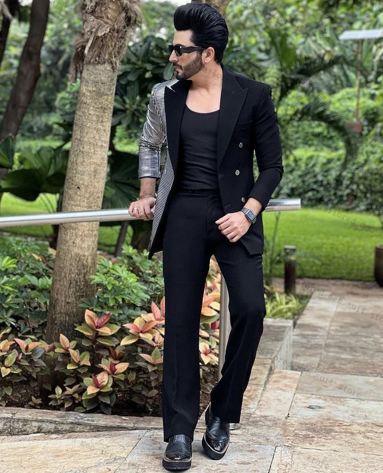 أسود الرجال الدعاوى مجموعة 2 ق - مراجعة Men Formal Wear Wedding Guest وسعره
