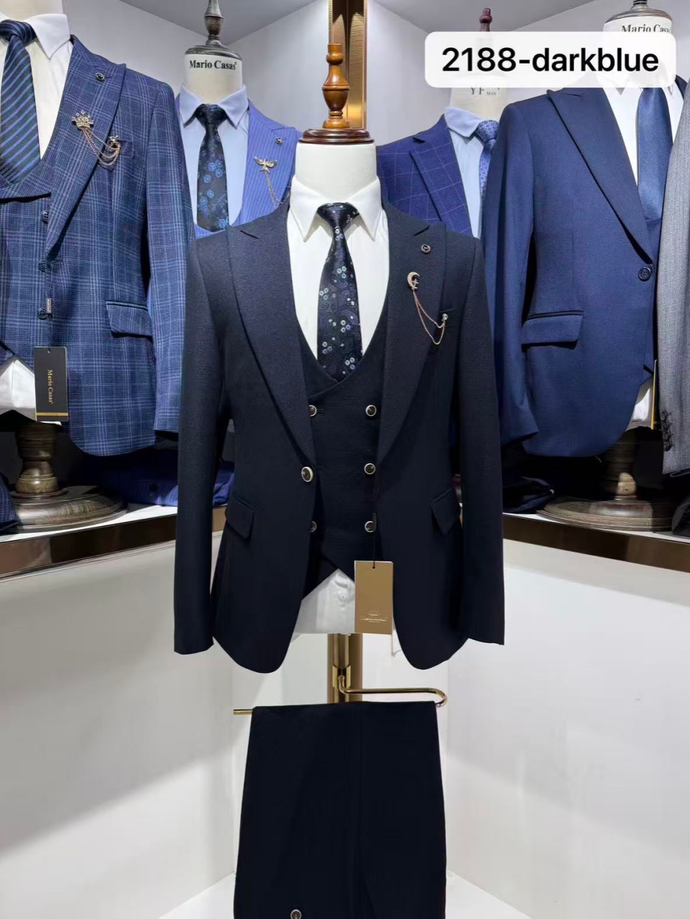 بدلة رسمية رجالية زرقاء داكنة  - مراجعة Men Formal Wear Wedding Guest وسعره