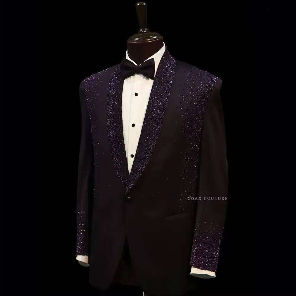بدلة رجالية رسمية من قطعتين بل - مراجعة Men Formal Wear Purple وسعره