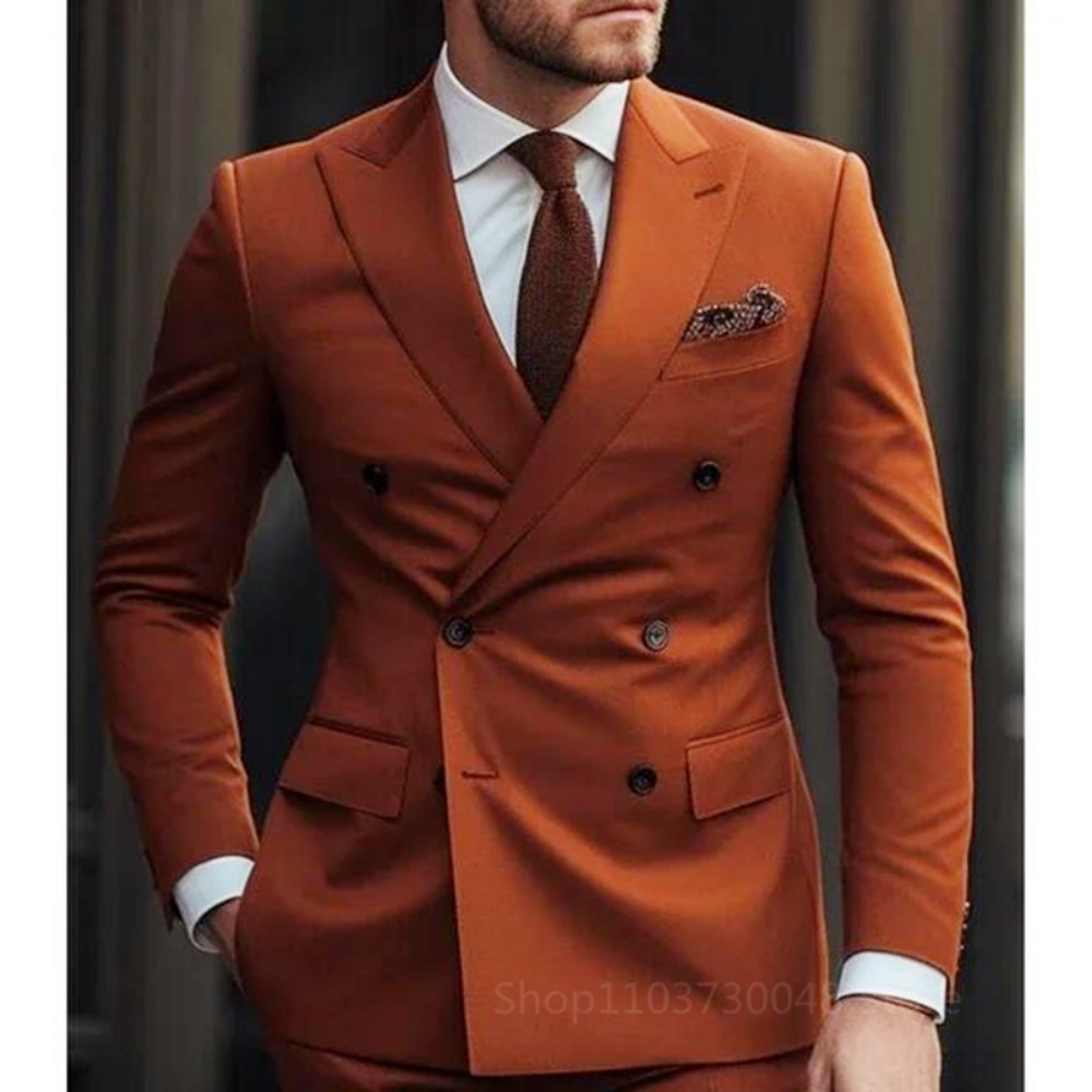بدلة رجالية من قطعتين باللون ا - مراجعة Men Formal Wear Brown وسعره