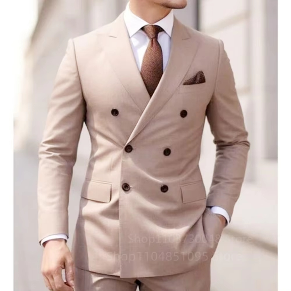 بدلة رجالية من قطعتين باللون ا - مراجعة Men Formal Wear Brown وسعره