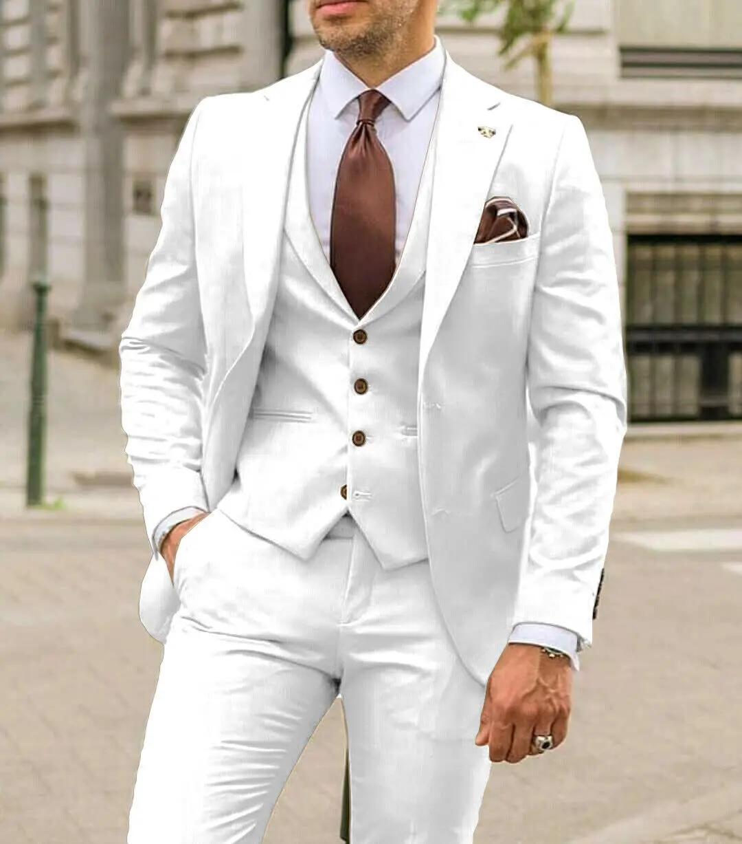 بدلة رجالية بياقة مميزة، قصة ض - مراجعة Men Formal Wear Wedding Guest وسعره
