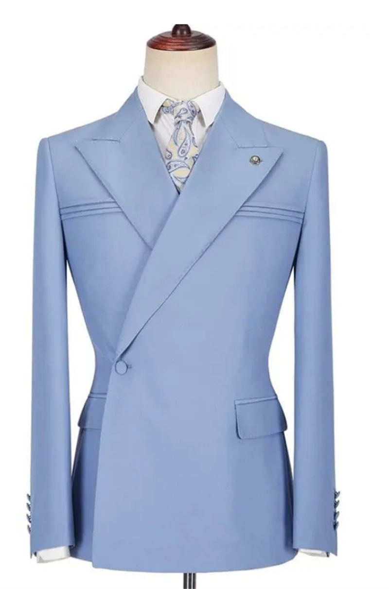 بدلة رجالية زرقاء للخريف مكونة - مراجعة Men Formal Wear Purple وسعره
