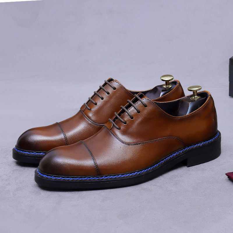 أحذية أكسفورد كونياك جلد طبيعي - مراجعة Formal Men Daily Wear Footwear وسعره